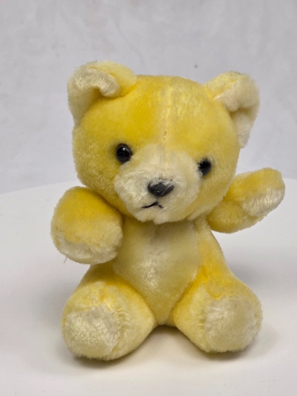vintage yellow plush teddy bear 1987 5"